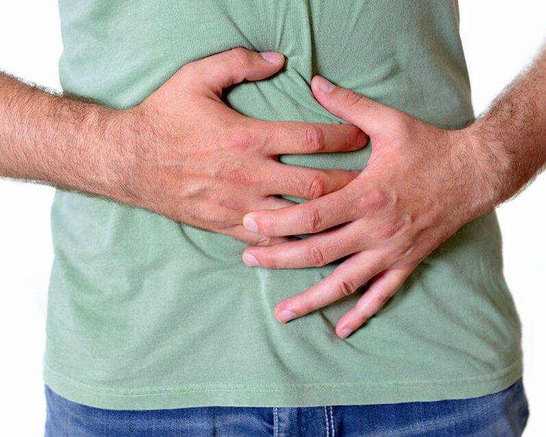 Worms can live in the intestines, causing pain in the abdominal area