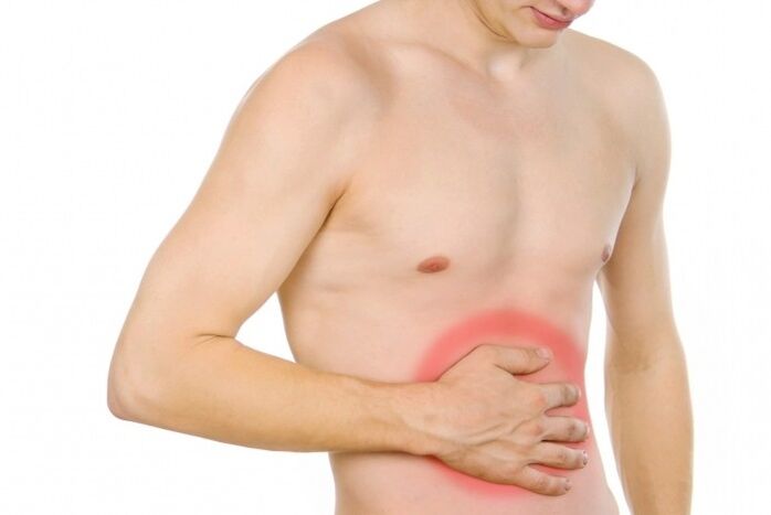 stomach pain due to parasites