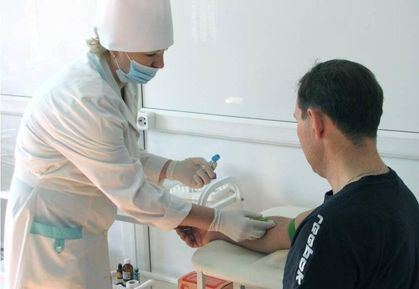 taking blood samples to test for parasites
